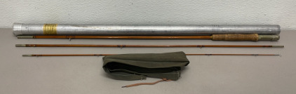 Wright & McGill Aristocrat Fishing Rod GA. 9660 9-1/2 Foot Long 6 Oz. W/ Original Aluminum Rod Tube