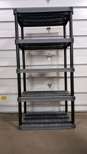 (1) Heavy Duty Plastic Utility Shelving Unit - 5-Tier