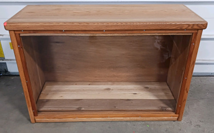 (1) Oak Display Cabinet w/ Plexiglass Front - 48&frac14;"x19&frac12;"x33
