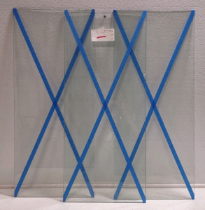 (3) Jones Glass 33 3/4"x 14 3/8"-1/4 CLR TEMP S/L *F. Polish* Glass Panes