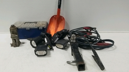 Car Jumper Cables, Hitch, Jack, Solar Lights, and More!