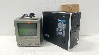 HP Pavillion a6220n PC, Emerson Box TV, Fireplace Gate