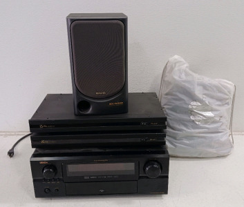 (4) Audio & Power Components - (1) Aiwa SX-N330 Speaker (1) Denon AVR-3805 Receiver (2) Elan Z-Series Power Controllers - Power On (1) Bag of Audio Connecting Wires