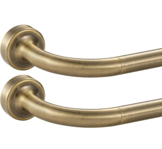 (1) 2 Pack Antique Bronze Disc Curtain Rods, 48-84 Inches Window Curtain Rod,Adjustable Room Darkening Curtain Rod with Aluminum Finials and Brackets,Wrap Around Design (1) Black 48-84&rdquo; Curtain Rod (Black)