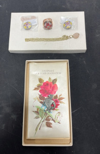 (1) Keepsake for Graduation (1) Necklace (1) Ring (2) Decorative Snaps