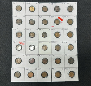 (30) Large Assortment of Various Graded Pennies - 1920-1957 (More Info in Photos)