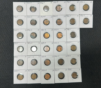 (32) Large Assortment of Various Graded Pennies - 1920-1992 (More Info in Photos)