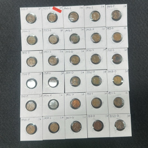 (30) Large Assortment of Various Graded Pennies - 1934-1958 (More Info in Photos)