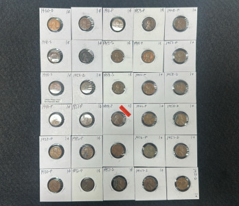 (30) Large Assortment of Various Graded Pennies - 1920-1958 (More Info in Photos)
