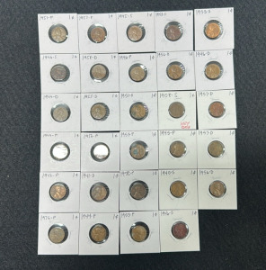(29) Large Assortment of Various Graded Pennies - 1908-1958 (More Info in Photos)