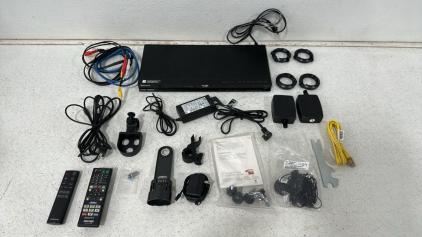 (1) Sony BDP-BX58 Blu-Ray/DVD Player w/ Remote, Large Assortment of Various Cables Including: Ethernet, Power Cables, Optical, Samsung Remote Controller and More