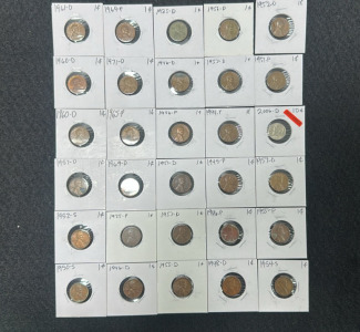 (30) Large Assortment of Various Graded Pennies - 1925-2006 (More Info in Photos)