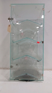(1) Plexiglass Display Case w/ Zig-Zag Shelves & Key - 13&frac12;"x13&frac12;"x27"
