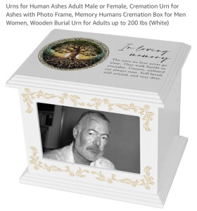 (1)Urns for Human Ashes Adult Male or Female, Cremation Urn for Ashes with Photo Frame, Memory Humans Cremation Box for Men Women, Wooden Burial Urn for Adults up to 200 Ibs