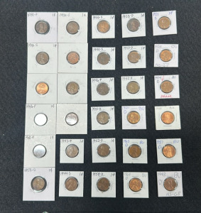 (30) Large Assortment of Various Graded Pennies - 1930-1993 (More Info in Photos)