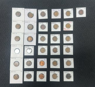(31) Large Assortment of Various Graded Pennies - 1937-1990 (More Info in Photos)