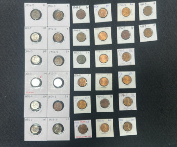(32) Large Assortment of Various Graded Pennies and Dimes - 1940-2021 (More Info in Photos)