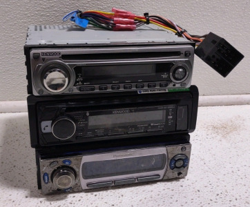 (1) Kenwood KDC-BT368U Single-DIN In-Dash Car Audio CD Receiver with Bluetooth, (1) Kenwood KDC-132 Car Audio Player, & (1) Panasonic CQ-C5110U Car Audio Player