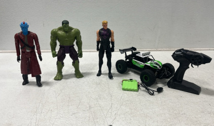 (3) Action Figures (1) BikeTrial Team Max Off-Road RC car With Remote