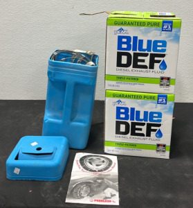 (1) Set of WinterTrac Traction Cables Insteuction Manual (2) Blue DEF (1) 2.5gal (1) 5gal
