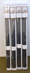 (4) GENIMO 100% Blackout Roller Shades, Black, 25"W x 72"L