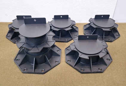 (5) Deck Blocks Sturdy PP Deck Support 2.4-5.5in Adjustable Deck Pedestals Muti-Purpose Low Maintenance Paver Base for Flooring