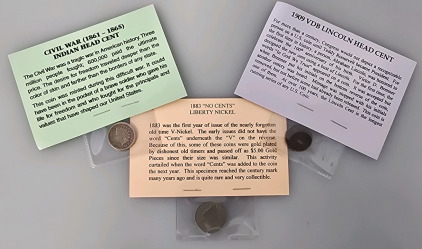 Civil War Indian Head Cent, 1883 "No Cents" Liberty Nickel, 1909 VDB Lincoln Head Cent
