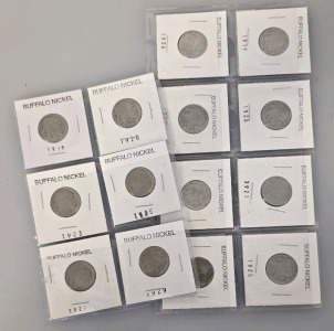 (14) Buffalo Nickels- Earliest 1919, Latest 1937