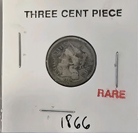 Rare 1866 Three Cent Piece