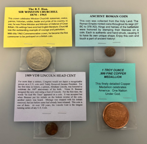 (4) Collectable Coins Including Ancient Roman Coin, Troy Ounce .999 Fine Copper And More