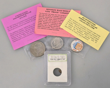 1971 Eisenhower Dollar, Kennedy Half Dollar *Gem Proof Condition*, Collector Kennedy Half Dollar, Authentic Meteorite