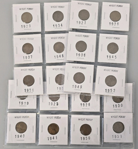 (20) Wheat Pennies- Oldest 1919, Newest 1957