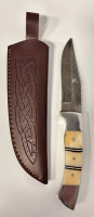 Damascus Hunting Knife With Bone Handle