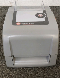 (2) Datamax-O'Neil E-Class E-4205A Desktop Direct Thermal Printers- Monochrome - Label Print - Ethernet - USB - Serial - Parallel - Warm Gray