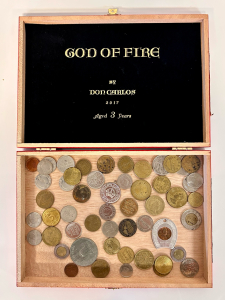 Vintage Cigar Box With Tokens And Coins