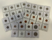 (8) Buffalo Nickles, (8) Old Jefferson Nickles, (8) Wheat Pennies, (8) Old Lincoln Pennies, & (8) Foreign Coins