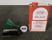 1 Pound Of IMR-3031 Imroved Military Rifle Powder, CCI #11 Percussion Caps, Green Funnel, Winchester Clip