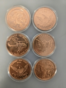 (6) 1 oz Round .999 Fine Copper Coins