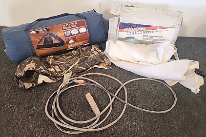 Ozark Trail 13' x 10' 6 Person Dome Tent, Canopy Sports Instant Canopy Sidewall Kit 4 Walls, And An Extension Cord And Pig Tail