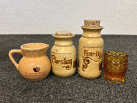 Box Of Collectibles: Winnie The Pooh Glassware and Toys, Salt and Pepper Shakers, Candle Snuffers, and More - 10