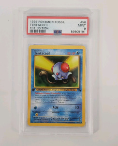1999 Pok&eacute;mon Fossil #56 Tentacool 1st Edition In Mint Condition!