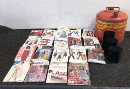(17) Sewing Patterns, Vintage Gas Can
