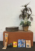Big Wooden Box, Fake Plant & Basket, Metal Wire Baskets, & More!