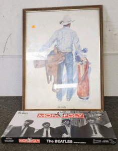 The Beatles Monopoly Game And Cowboy Wall Art