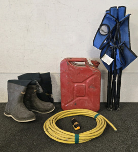 Thinsulate Waders, Metal Gas Can, Camp Chair & More