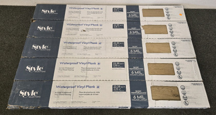 (5) Style Selections 4.4mm waterproof Vinyl Plank 12pc Boxs