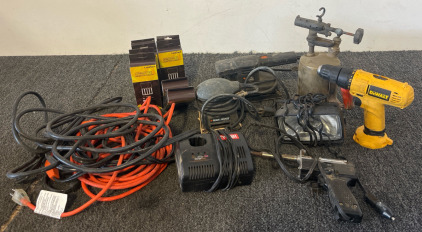 Black & Decker 1/4 sheet palm sander, Black & Decker 1/3 Sheet Orbital Sander, DeWalt Cordless Drill, Brass Blow Torch & More
