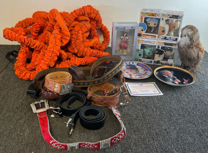 Stroops Insane Bolt, Funko Pops & Collectable Figure, Frank Sinatra Collectable Ol&rsquo; Blue Eyes Plate, 1993 Sports Impressions "Farewell" Nolan Ryan Plate, Belts & Suspenders