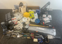 Tools Including Central Machinery 1 in. x 30 in. Belt Sander, Ryobi Battery Charger, Outlet Covers & Much More
