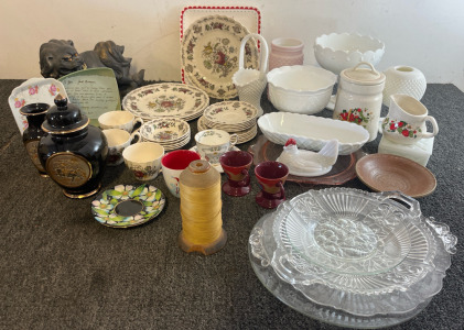 Glass Floral Dining Set, Collectable China & Dishes